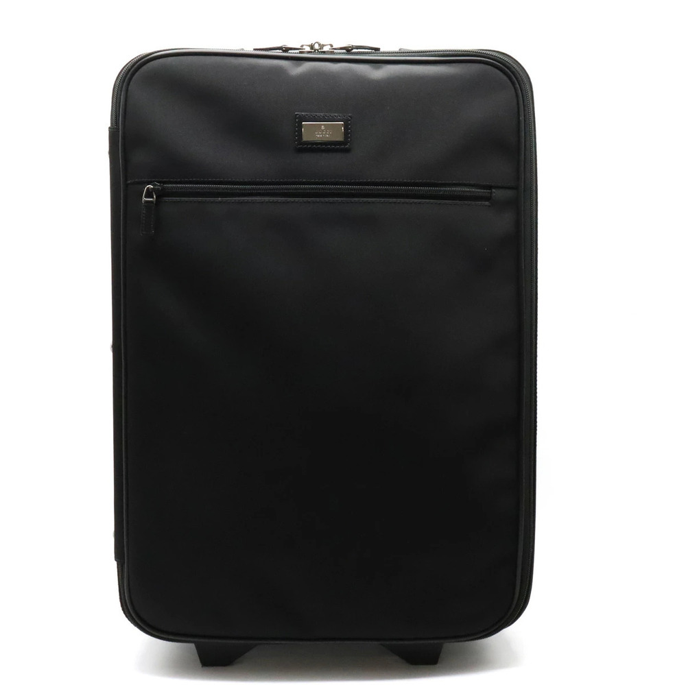 Gucci Carry Case Bag Suitcase Travel Canvas Leather Black